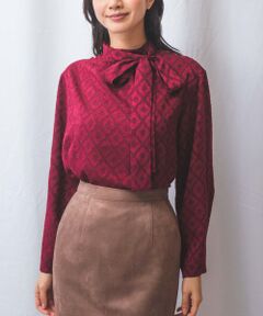 NARACAMICIE / ナラカミーチェ シャツ・ブラウス | 【NARACAMICIE】カットジャガードリボン付き長袖プルオーバー