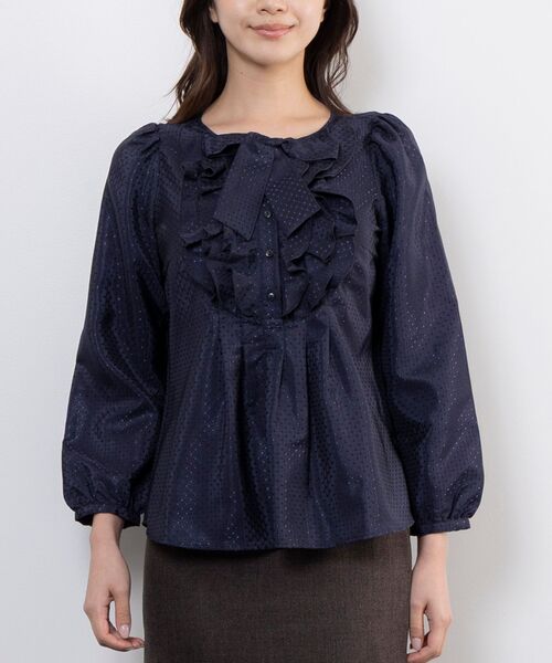 NARACAMICIE / ナラカミーチェ シャツ・ブラウス | 【NARACAMICIE】ドットジャガードフリルリボン長袖ブラウス | 詳細12