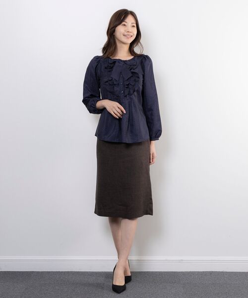 NARACAMICIE / ナラカミーチェ シャツ・ブラウス | 【NARACAMICIE】ドットジャガードフリルリボン長袖ブラウス | 詳細14