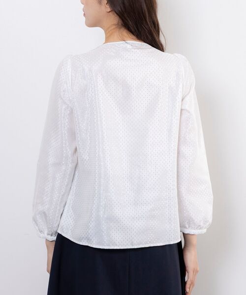 NARACAMICIE / ナラカミーチェ シャツ・ブラウス | 【NARACAMICIE】ドットジャガードフリルリボン長袖ブラウス | 詳細4