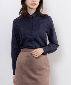 NARACAMICIE / ナラカミーチェ シャツ・ブラウス | 【NARACAMICIE】ドットジャガード長袖シャツ衿ブラウス