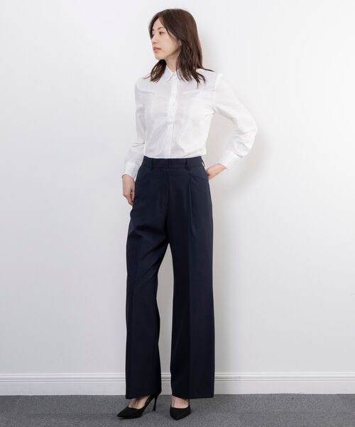 NARACAMICIE / ナラカミーチェ シャツ・ブラウス | 【NARACAMICIE】ドットジャガード長袖シャツ衿ブラウス | 詳細4