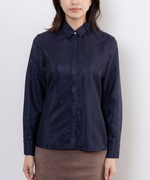NARACAMICIE / ナラカミーチェ シャツ・ブラウス | 【NARACAMICIE】ドットジャガード長袖シャツ衿ブラウス | 詳細5