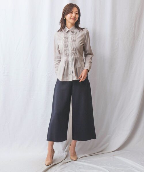 NARACAMICIE / ナラカミーチェ シャツ・ブラウス | 【NARACAMICIE】ストライプフロントデザインピンタック長袖シャツ | 詳細11