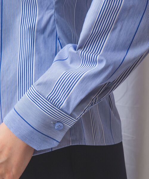 NARACAMICIE / ナラカミーチェ シャツ・ブラウス | 【NARACAMICIE】ストライプフロントデザインピンタック長袖シャツ | 詳細17