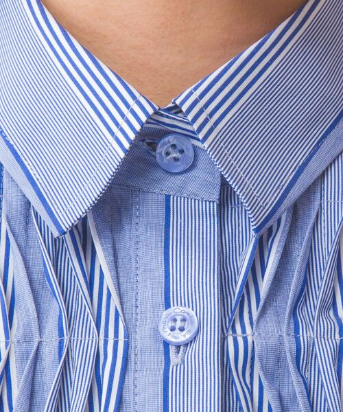 NARACAMICIE / ナラカミーチェ シャツ・ブラウス | 【NARACAMICIE】ストライプフロントデザインピンタック長袖シャツ | 詳細18