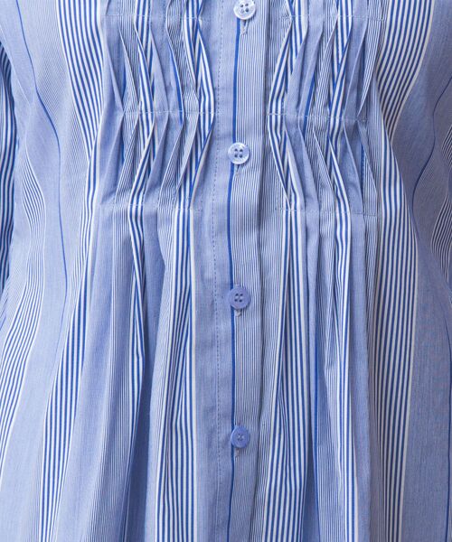 NARACAMICIE / ナラカミーチェ シャツ・ブラウス | 【NARACAMICIE】ストライプフロントデザインピンタック長袖シャツ | 詳細19