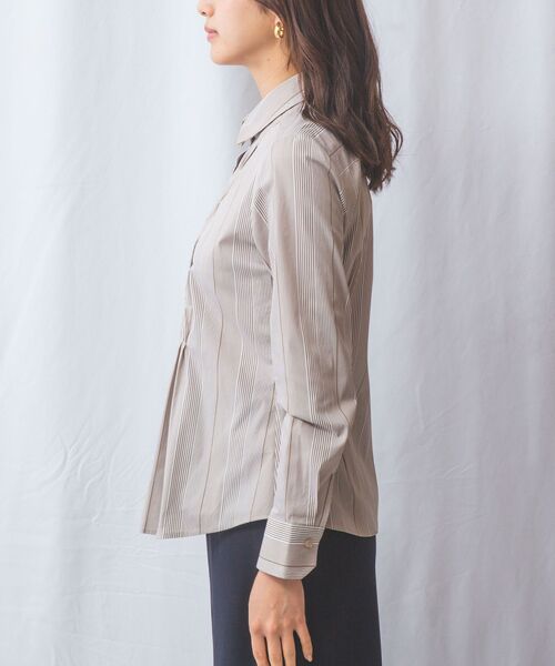 NARACAMICIE / ナラカミーチェ シャツ・ブラウス | 【NARACAMICIE】ストライプフロントデザインピンタック長袖シャツ | 詳細2
