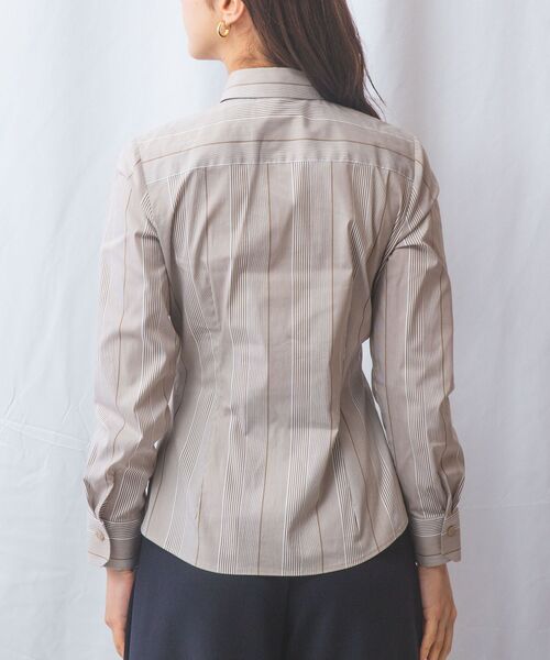 NARACAMICIE / ナラカミーチェ シャツ・ブラウス | 【NARACAMICIE】ストライプフロントデザインピンタック長袖シャツ | 詳細3
