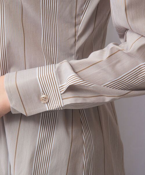 NARACAMICIE / ナラカミーチェ シャツ・ブラウス | 【NARACAMICIE】ストライプフロントデザインピンタック長袖シャツ | 詳細6