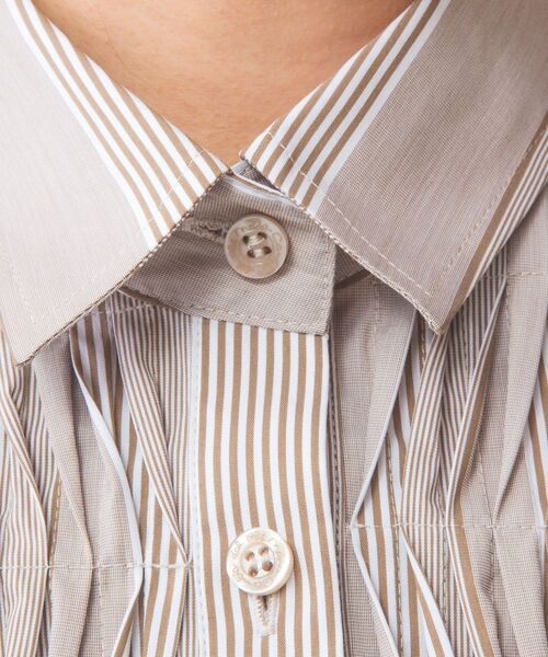 NARACAMICIE / ナラカミーチェ シャツ・ブラウス | 【NARACAMICIE】ストライプフロントデザインピンタック長袖シャツ | 詳細7