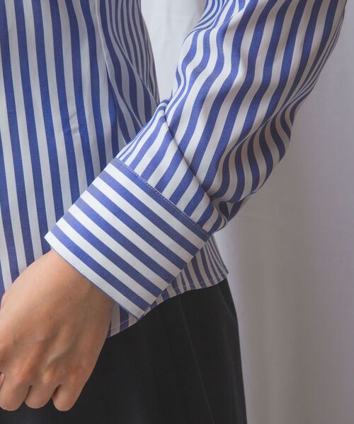 NARACAMICIE / ナラカミーチェ シャツ・ブラウス | 【NARACAMICIE】ストレッチストライプフロントフリル長袖シャツ | 詳細18