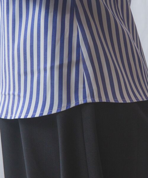 NARACAMICIE / ナラカミーチェ シャツ・ブラウス | 【NARACAMICIE】ストレッチストライプフロントフリル長袖シャツ | 詳細19