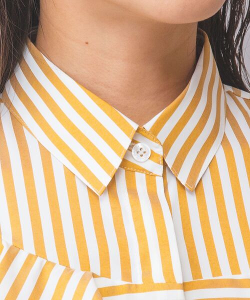NARACAMICIE / ナラカミーチェ シャツ・ブラウス | 【NARACAMICIE】ストレッチストライプフロントフリル長袖シャツ | 詳細5