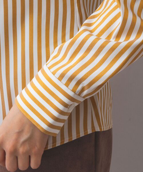 NARACAMICIE / ナラカミーチェ シャツ・ブラウス | 【NARACAMICIE】ストレッチストライプフロントフリル長袖シャツ | 詳細8