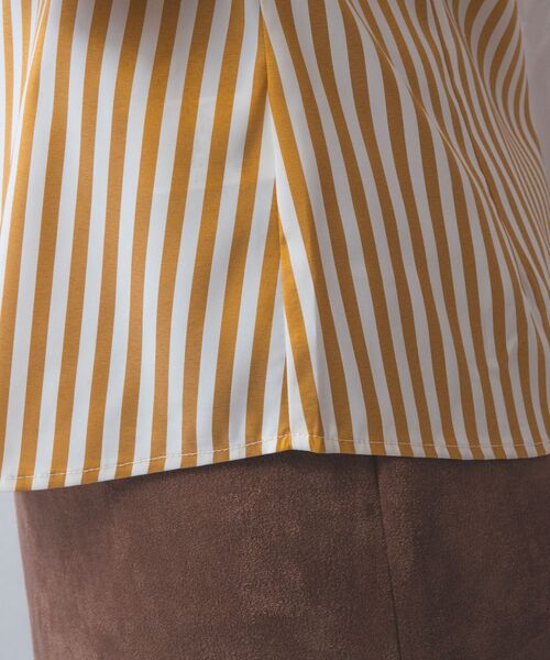 NARACAMICIE / ナラカミーチェ シャツ・ブラウス | 【NARACAMICIE】ストレッチストライプフロントフリル長袖シャツ | 詳細9