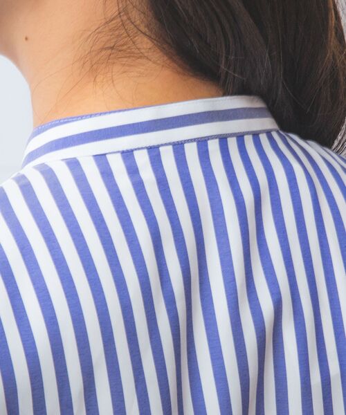 NARACAMICIE / ナラカミーチェ シャツ・ブラウス | 【NARACAMICIE】ストレッチストライプショルダーフリル長袖ブラウス | 詳細16