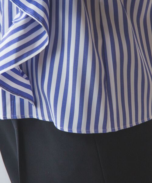 NARACAMICIE / ナラカミーチェ シャツ・ブラウス | 【NARACAMICIE】ストレッチストライプショルダーフリル長袖ブラウス | 詳細18