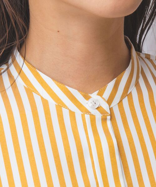 NARACAMICIE / ナラカミーチェ シャツ・ブラウス | 【NARACAMICIE】ストレッチストライプショルダーフリル長袖ブラウス | 詳細4