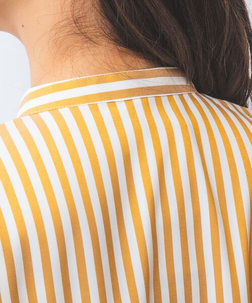 NARACAMICIE / ナラカミーチェ シャツ・ブラウス | 【NARACAMICIE】ストレッチストライプショルダーフリル長袖ブラウス | 詳細5