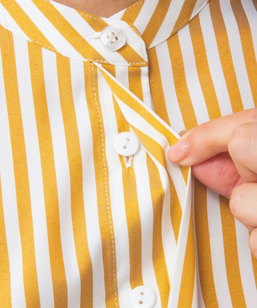 NARACAMICIE / ナラカミーチェ シャツ・ブラウス | 【NARACAMICIE】ストレッチストライプショルダーフリル長袖ブラウス | 詳細6