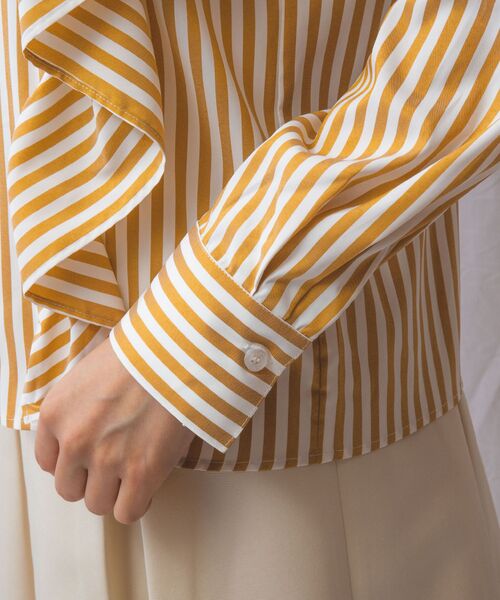 NARACAMICIE / ナラカミーチェ シャツ・ブラウス | 【NARACAMICIE】ストレッチストライプショルダーフリル長袖ブラウス | 詳細8