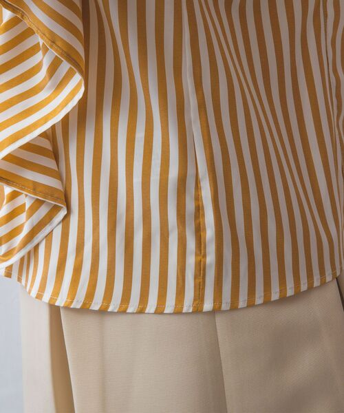 NARACAMICIE / ナラカミーチェ シャツ・ブラウス | 【NARACAMICIE】ストレッチストライプショルダーフリル長袖ブラウス | 詳細9