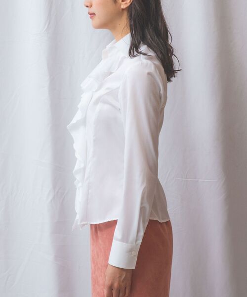 NARACAMICIE / ナラカミーチェ シャツ・ブラウス | 【NARACAMICIE】ツイル襟付きフリル長袖シャツ | 詳細3