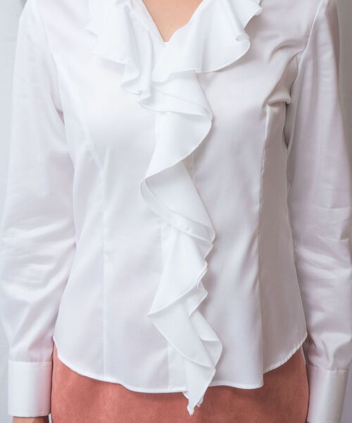 NARACAMICIE / ナラカミーチェ シャツ・ブラウス | 【NARACAMICIE】ツイル襟付きフリル長袖シャツ | 詳細6