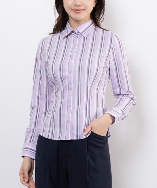 NARACAMICIE / ナラカミーチェ シャツ・ブラウス | 【NARACAMICIE】ストレッチランダムストライプ長袖シャツ | 詳細11