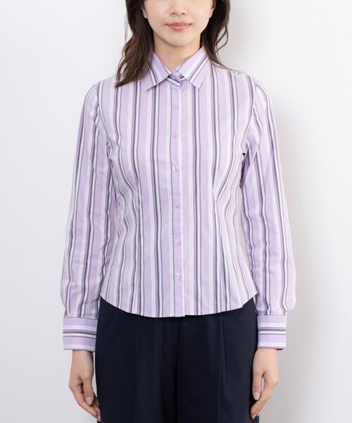 NARACAMICIE / ナラカミーチェ シャツ・ブラウス | 【NARACAMICIE】ストレッチランダムストライプ長袖シャツ | 詳細12
