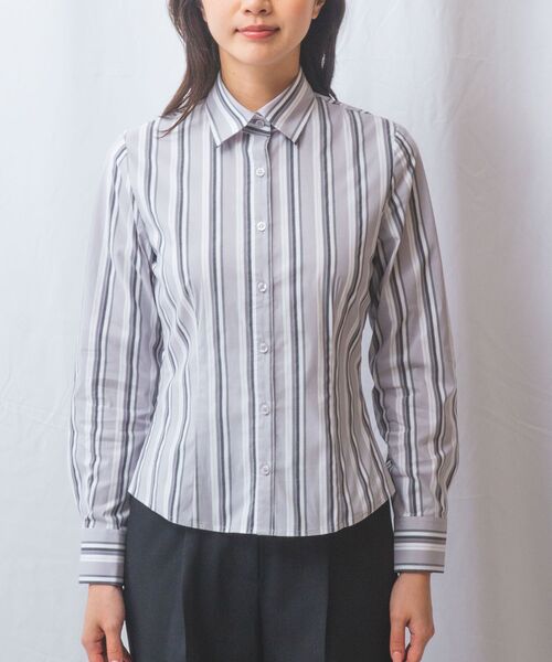 NARACAMICIE / ナラカミーチェ シャツ・ブラウス | 【NARACAMICIE】ストレッチランダムストライプ長袖シャツ | 詳細2