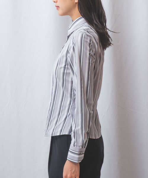 NARACAMICIE / ナラカミーチェ シャツ・ブラウス | 【NARACAMICIE】ストレッチランダムストライプ長袖シャツ | 詳細3