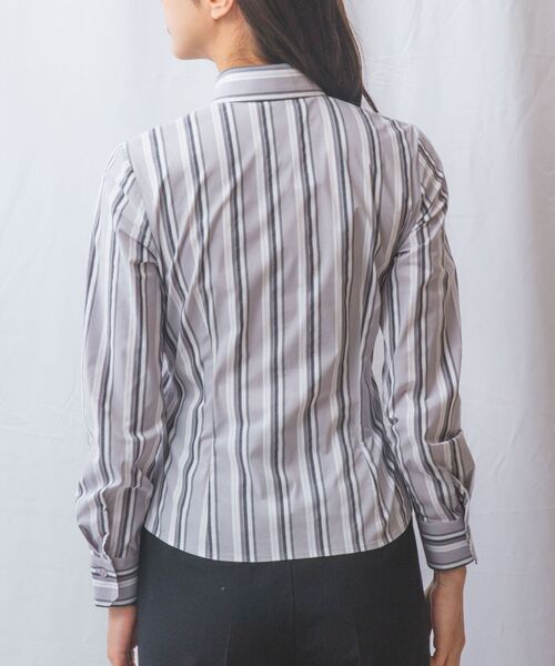 NARACAMICIE / ナラカミーチェ シャツ・ブラウス | 【NARACAMICIE】ストレッチランダムストライプ長袖シャツ | 詳細4