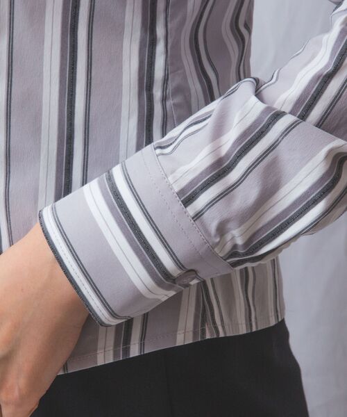 NARACAMICIE / ナラカミーチェ シャツ・ブラウス | 【NARACAMICIE】ストレッチランダムストライプ長袖シャツ | 詳細7