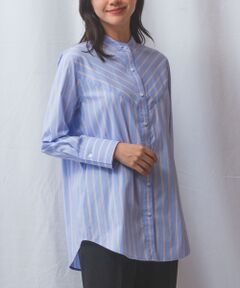 NARACAMICIE / ナラカミーチェ シャツ・ブラウス | 【NARACAMICIE】ランダムストライプテントライン長袖ブラウス