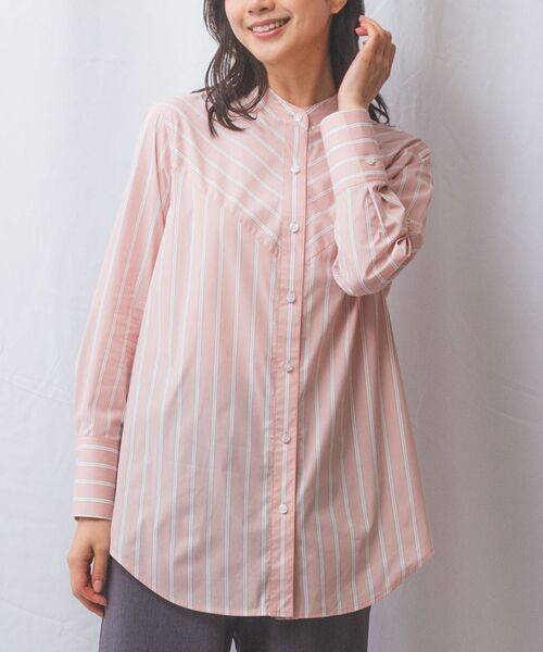 NARACAMICIE / ナラカミーチェ シャツ・ブラウス | 【NARACAMICIE】ランダムストライプテントライン長袖ブラウス | 詳細1