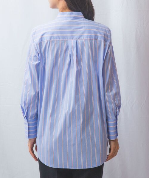 NARACAMICIE / ナラカミーチェ シャツ・ブラウス | 【NARACAMICIE】ランダムストライプテントライン長袖ブラウス | 詳細14