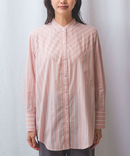 NARACAMICIE / ナラカミーチェ シャツ・ブラウス | 【NARACAMICIE】ランダムストライプテントライン長袖ブラウス | 詳細2