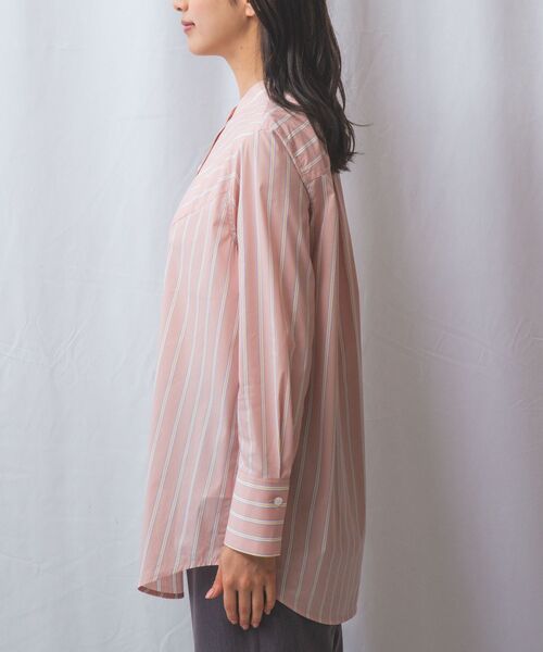 NARACAMICIE / ナラカミーチェ シャツ・ブラウス | 【NARACAMICIE】ランダムストライプテントライン長袖ブラウス | 詳細3