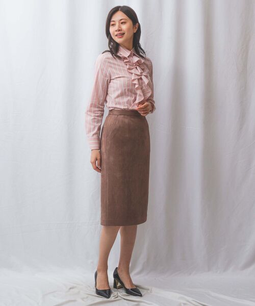 NARACAMICIE / ナラカミーチェ シャツ・ブラウス | 【NARACAMICIE】ランダムストライプフロントフリル長袖シャツ | 詳細11