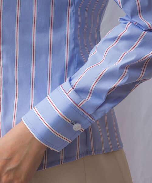NARACAMICIE / ナラカミーチェ シャツ・ブラウス | 【NARACAMICIE】ランダムストライプフロントフリル長袖シャツ | 詳細19