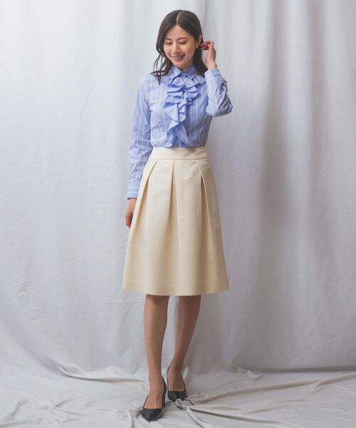 NARACAMICIE / ナラカミーチェ シャツ・ブラウス | 【NARACAMICIE】ランダムストライプフロントフリル長袖シャツ | 詳細22