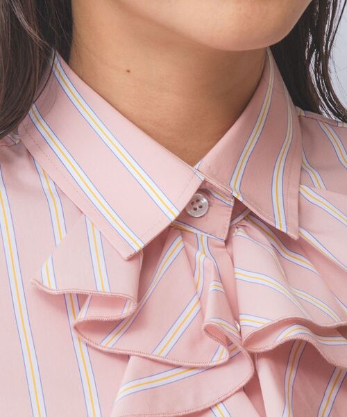 NARACAMICIE / ナラカミーチェ シャツ・ブラウス | 【NARACAMICIE】ランダムストライプフロントフリル長袖シャツ | 詳細5