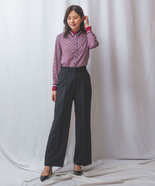 NARACAMICIE / ナラカミーチェ シャツ・ブラウス | 【NARACAMICIE】幾何柄サテン長袖シャツ | 詳細10