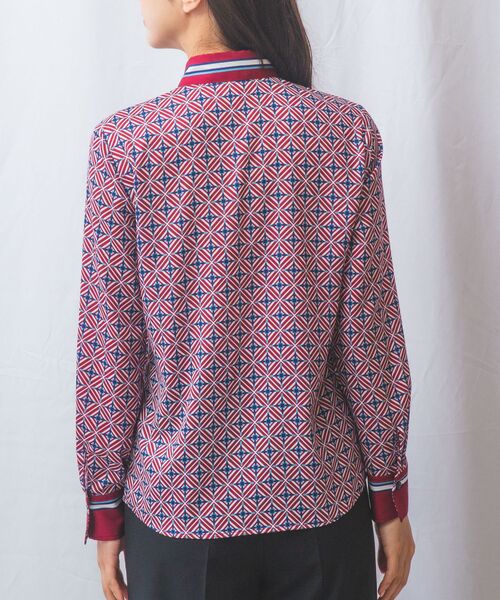 NARACAMICIE / ナラカミーチェ シャツ・ブラウス | 【NARACAMICIE】幾何柄サテン長袖シャツ | 詳細3