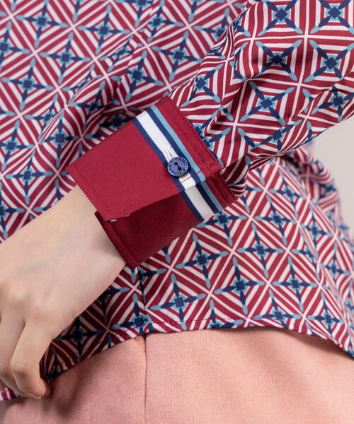 NARACAMICIE / ナラカミーチェ シャツ・ブラウス | 【NARACAMICIE】幾何柄サテン長袖シャツ | 詳細7