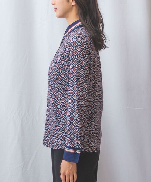 NARACAMICIE / ナラカミーチェ シャツ・ブラウス | 【NARACAMICIE】幾何柄サテン長袖シャツ | 詳細14