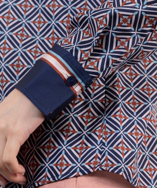 NARACAMICIE / ナラカミーチェ シャツ・ブラウス | 【NARACAMICIE】幾何柄サテン長袖シャツ | 詳細18