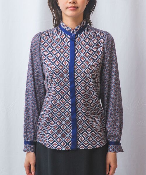 NARACAMICIE / ナラカミーチェ シャツ・ブラウス | 【NARACAMICIE】幾何柄サテンボウタイ付長袖ブラウス | 詳細12